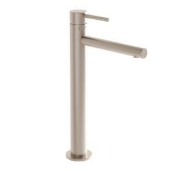 VitrA Origin Lavabo Bataryası — Yüksek, Uzun Çıkış Ucu, Fırçalı Nikel