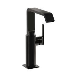 VitrA Suit Lavabo Bataryası — Yandan, Yüksek, Parlak Siyah