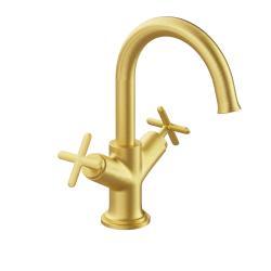 VitrA Origin Classic Lavabo Bataryası — Çift Kumandalı, Fırçalı Altın (0