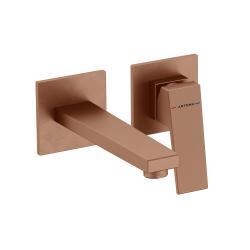 VitrA Minimax Square Ankastre Lavabo Bataryası — Uzun Sıva Üstü, Fırçalı Bakır (0