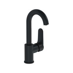 VitrA Root Round Lavabo Bataryası — Döner Borulu, Mat Siyah