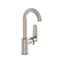 VitrA Root Round Lavabo Bataryası — Döner Borulu, Fırçalı Nikel