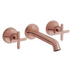 VitrA Origin Classic Ankastre Lavabo Bataryası — 3 Delikli, Sıva Üstü, Soft Bakır (