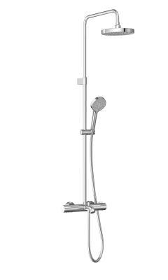 VitrA Base Round Duş Sistemi — Termostatik Banyo Bataryalı, Krom