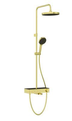 VitrA Core Round Duş Sistemi — Termostatik Banyo Bataryalı, Soft Altın