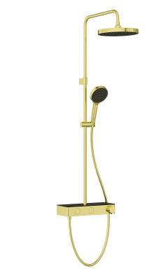 VitrA Core Round Duş Sistemi — Termostatik Duş Bataryalı, Soft Altın