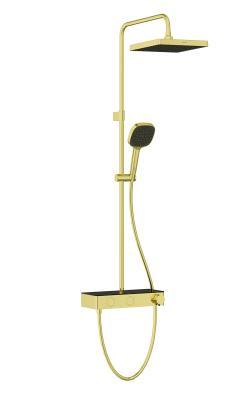 VitrA Core Square Duş Sistemi — Termostatik Duş Bataryalı, Soft Altın