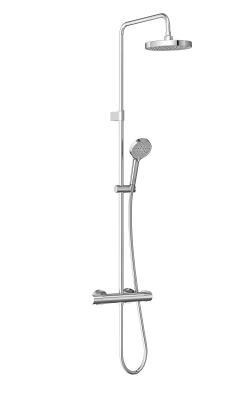 VitrA Base Round Duş Sistemi — Termostatik Duş Bataryalı, Krom