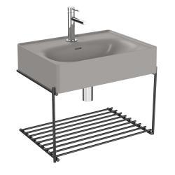 VitrA Equal Lavabo Dolabı — 60 cm, raflı gri lavabolu