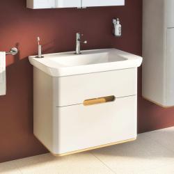 VitrA Sento Lavabo Dolabı — 80 cm, iki çekmeceli aydınlatmalı, mat açık gri