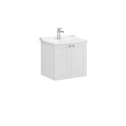 VitrA Root Classic Lavabo Dolabı — 60 cm, iki kapaklı klasik lavabo, mat açık gri