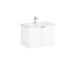 VitrA Root Groove Lavabo Dolabı — 80 cm, iki kapaklı yuvarlak lavabo, mat beyaz