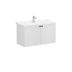VitrA Root Classic Lavabo Dolabı — 100 cm, iki kapaklı klasik lavabo, mat açık gri