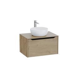 VitrA Integra Square Lavabo Dolabı — 80 cm, bir çekmeceli çanak lavabo uyumlu, altın meşe, lavabosuz