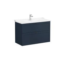VitrA Root Classic Lavabo Dolabı — 100 cm, iki çekmeceli klasik lavabo, mat lacivert