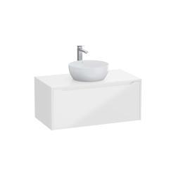 VitrA Integra Square Lavabo Dolabı — 100 cm, bir çekmeceli çanak lavabo uyumlu, parlak beyaz, lavabosuz