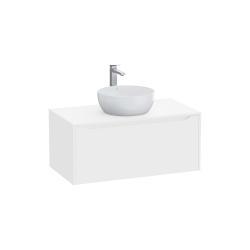 VitrA Integra Square Lavabo Dolabı — 100 cm, bir çekmeceli çanak lavabo uyumlu, mat beyaz, lavabosuz