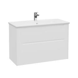 VitrA Integra Square Lavabo Dolabı — 100 cm, iki çekmeceli mat beyaz