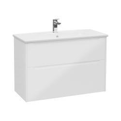 VitrA Integra Square Lavabo Dolabı — 100 cm, iki çekmeceli parlak beyaz