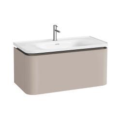 VitrA Glora Lavabo Dolabı — 100 cm, bir çekmeceli etajerli lavabolu, mat bej