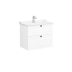 VitrA Root Classic Lavabo Dolabı — 80 cm, iki çekmeceli klasik lavabo, mat beyaz