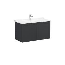 VitrA Root Classic Lavabo Dolabı — 100 cm, iki kapaklı klasik lavabo, mat grafit