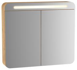 VitrA Sento Aynalı Banyo Dolabı — 80 cm, iki kapaklı, aydınlatmalı açık meşe