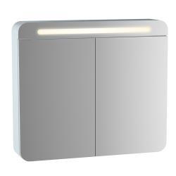 VitrA Sento Aynalı Banyo Dolabı — 80 cm, iki kapaklı, aydınlatmalı mat beyaz