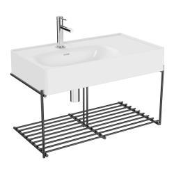 VitrA Equal Lavabo Dolabı — 80 cm, raflı beyaz lavabolu