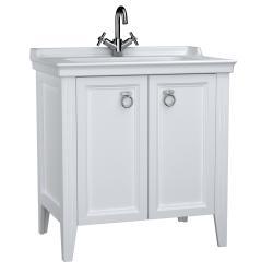 VitrA Valarte Lavabo Dolabı — 80 cm, iki kapaklı etajerli lavabolu, mat beyaz
