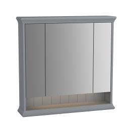 VitrA Valarte Aynalı Banyo Dolabı — 80 cm, üç kapaklı mat gri
