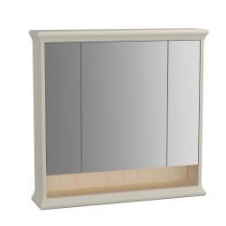 VitrA Valarte Aynalı Banyo Dolabı — 80 cm, üç kapaklı mat fildişi