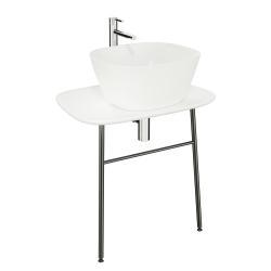 VitrA Plural Tezgah Ünitesi — 70 cm, asma, alçak parlak beyaz seramik tezgah, lavabosuz