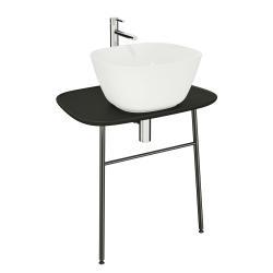 VitrA Plural Tezgah Ünitesi — 70 cm, asma, alçak mat siyah seramik tezgah, lavabosuz