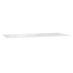 VitrA Origin Tamamlayıcı Tezgah — 120 cm, cam armatür deliksiz, sol sifon delikli, beyaz