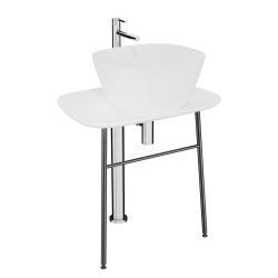 VitrA Plural Tezgah Ünitesi — 70 cm, serbest, alçak parlak beyaz seramik tezgah, lavabosuz