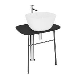 VitrA Plural Tezgah Ünitesi — 70 cm, serbest, alçak mat siyah seramik tezgah, lavabosuz