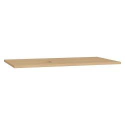 VitrA Origin Tamamlayıcı Tezgah — 90 cm, ahşap armatür deliksiz, sol sifon delikli, açık meşe