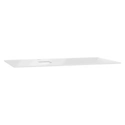 VitrA Origin Tamamlayıcı Tezgah — 90 cm, cam armatür delikli, sol sifon delikli, beyaz