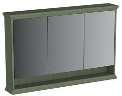 VitrA Valarte Neo Aynalı Banyo Dolabı — 120 cm, üç kapaklı, aydınlatmalı retro yeşil