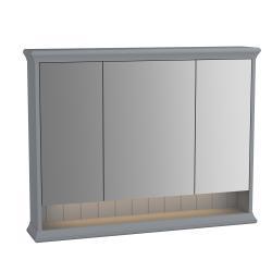 VitrA Valarte Aynalı Banyo Dolabı — 100 cm, üç kapaklı mat gri