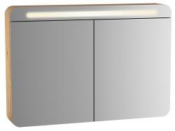VitrA Sento Aynalı Banyo Dolabı — 100 cm, iki kapaklı, aydınlatmalı açık meşe