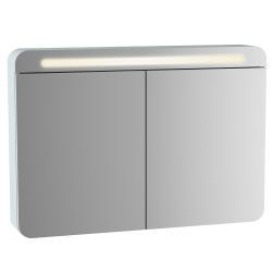 VitrA Sento Aynalı Banyo Dolabı — 100 cm, iki kapaklı, aydınlatmalı mat beyaz