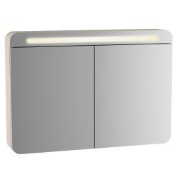 VitrA Sento Aynalı Banyo Dolabı — 100 cm, iki kapaklı, aydınlatmalı mat antrasit