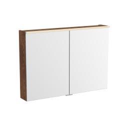 VitrA Metropole Edge Aynalı Banyo Dolabı — 100 cm, aydınlatmalı ceviz