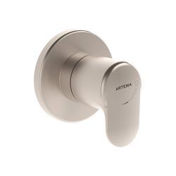 VitrA Root Round Ankastre Stop Valf — Sıva Üstü Grubu, Fırçalı Nikel (