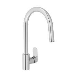 VitrA Shift T20 C Tipi Pull-Down Eviye Bataryası — Krom