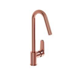 VitrA Root Round Eviye Bataryası — Yuvarlak Soft Bakır
