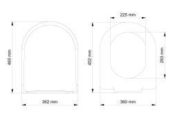 Visam Ege Duroplast Klozet Kapağı 46x36,2 cm Beyaz Metal menteşeli
