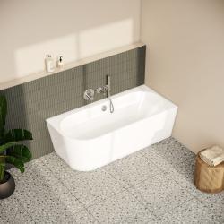 VitrA Geo Köşe Küvet — 165x75 cm, sağ, gizli taşmalı sifon, beyaz uygulama örneği